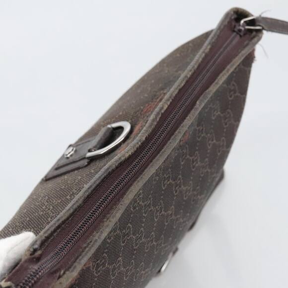 GUCCI GG Canvas Abbey Shoulder Bag Outlet Dark Brown Silver - Picture 6 of 12